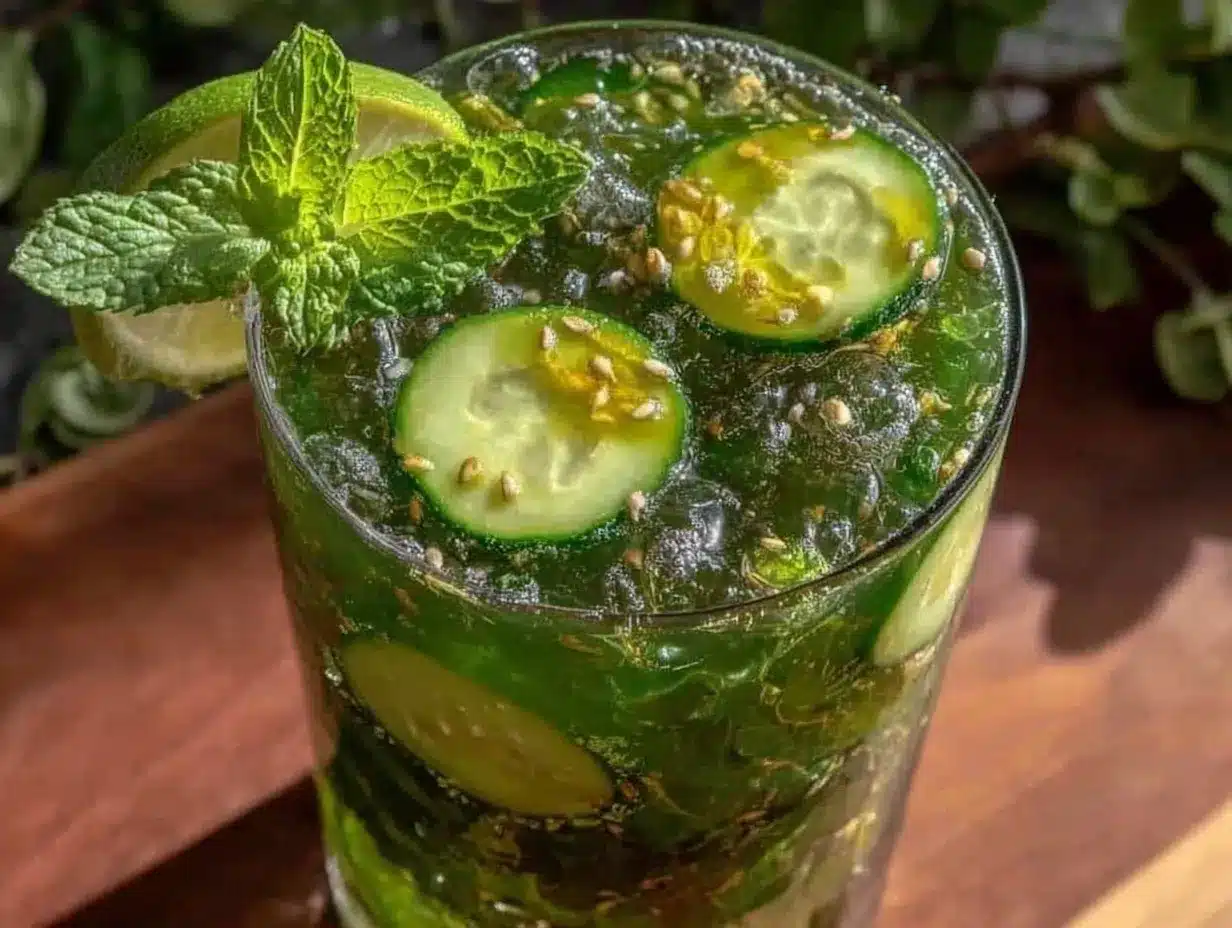 cucumber mint detox agua fresca preparation steps