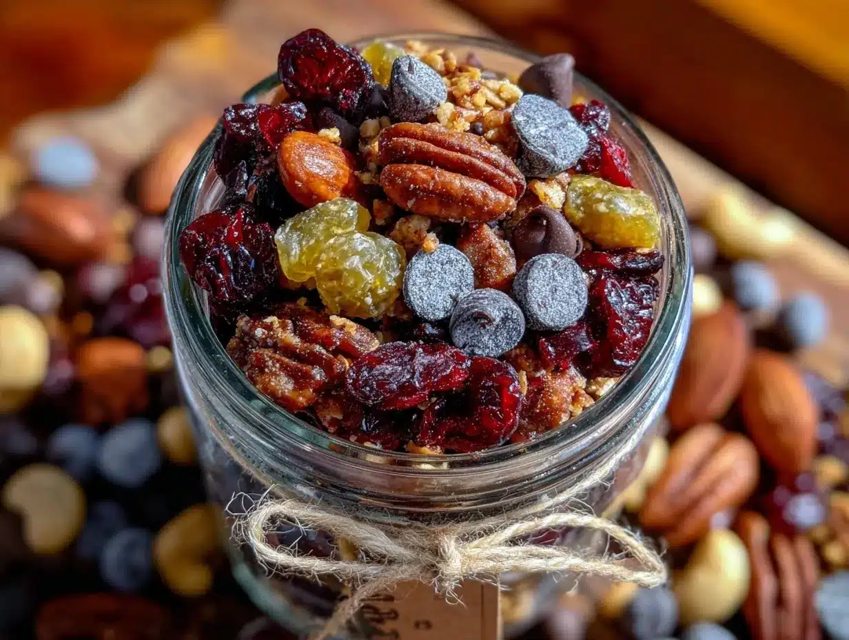 easy mason jar trail mix gift for teachers preparation steps