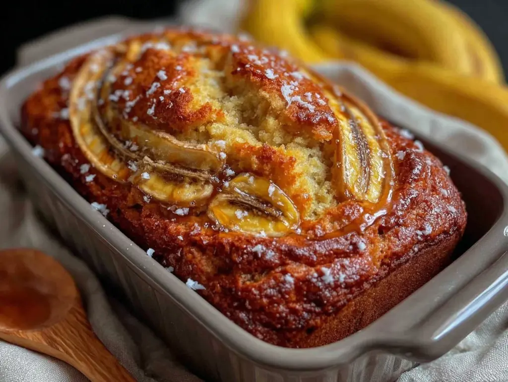 easy one bowl banana bread - featured image