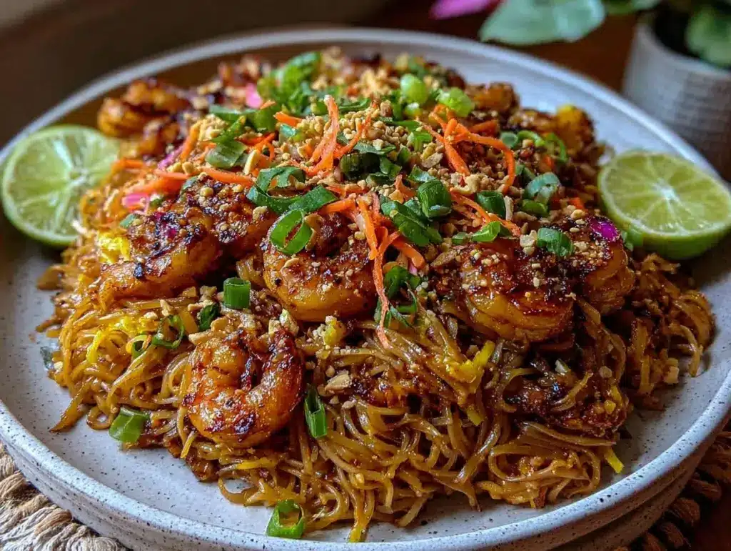 easy pad thai recipe - featured image