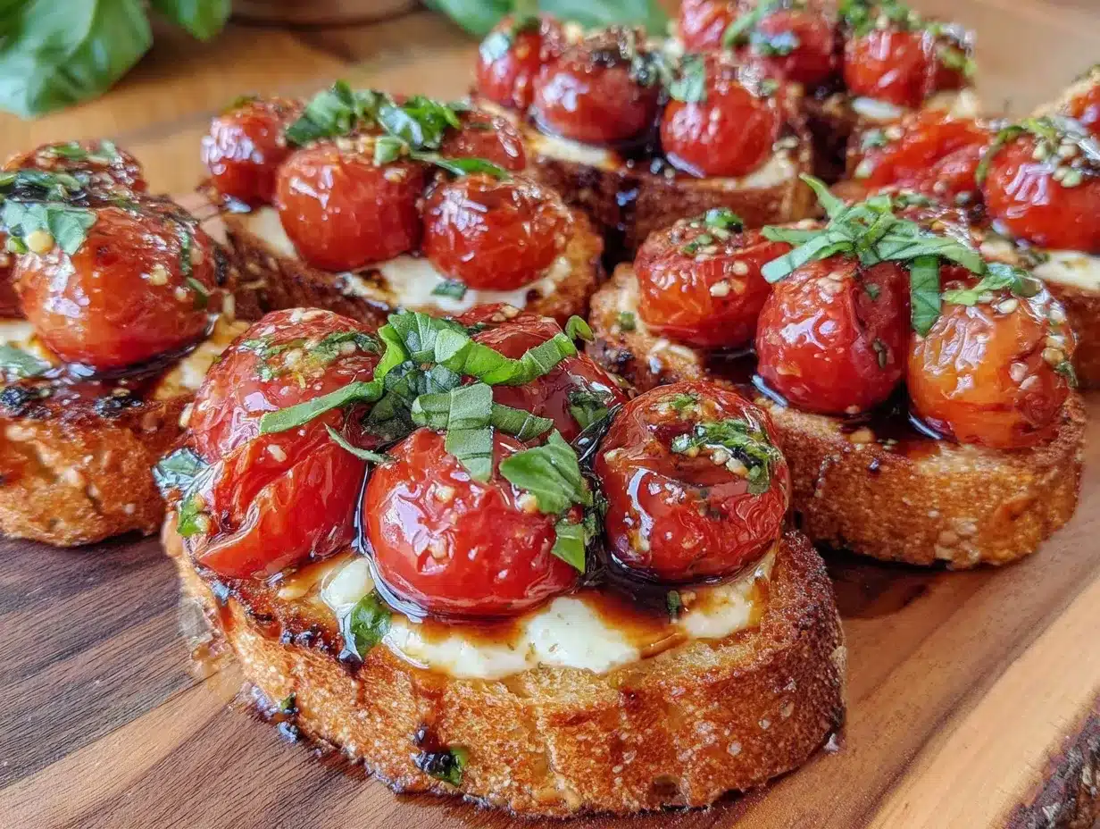 Easy Sheet Pan Caprese Bruschetta Board preparation steps