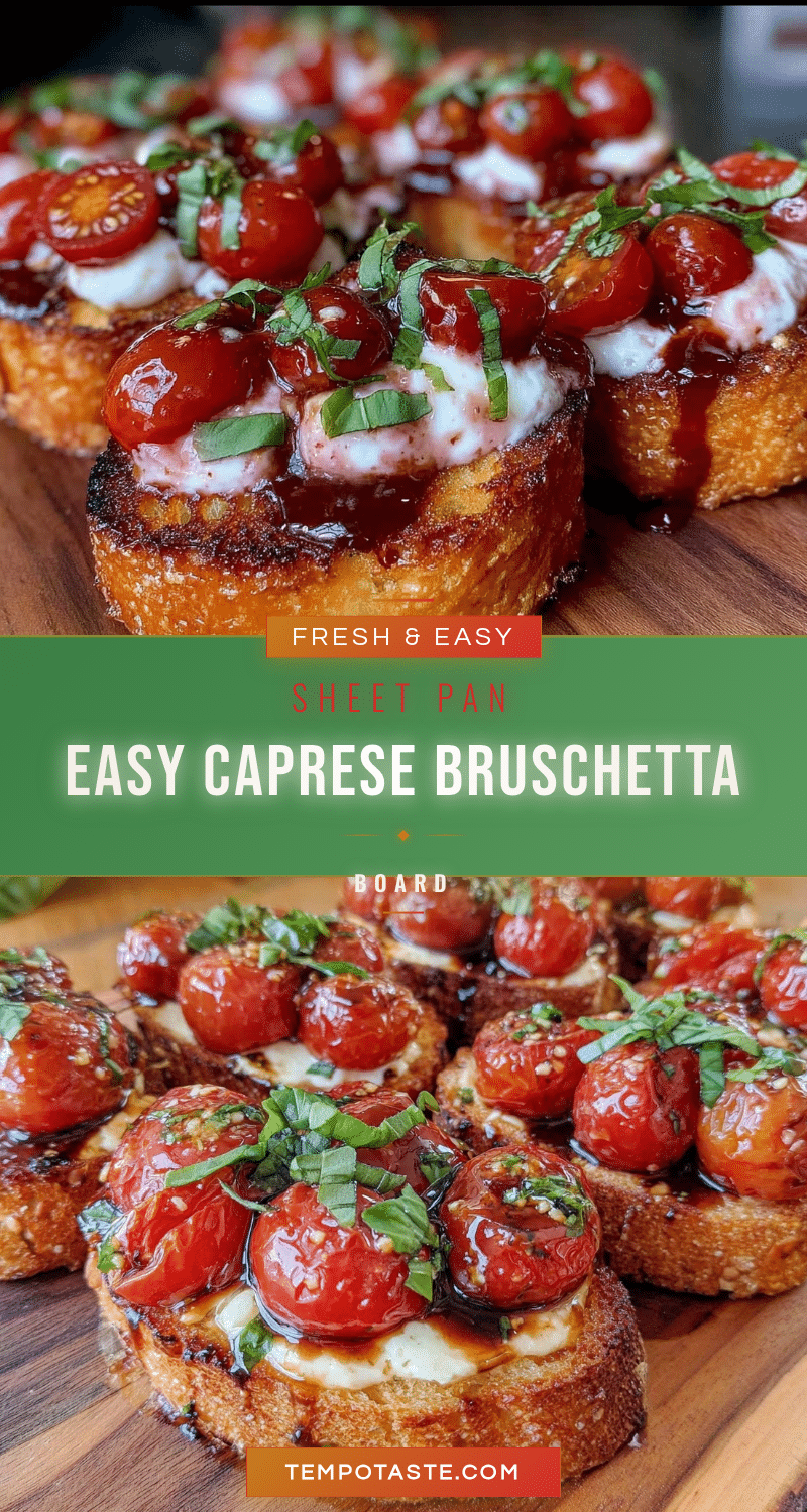 Easy Sheet Pan Caprese Bruschetta Board recipe