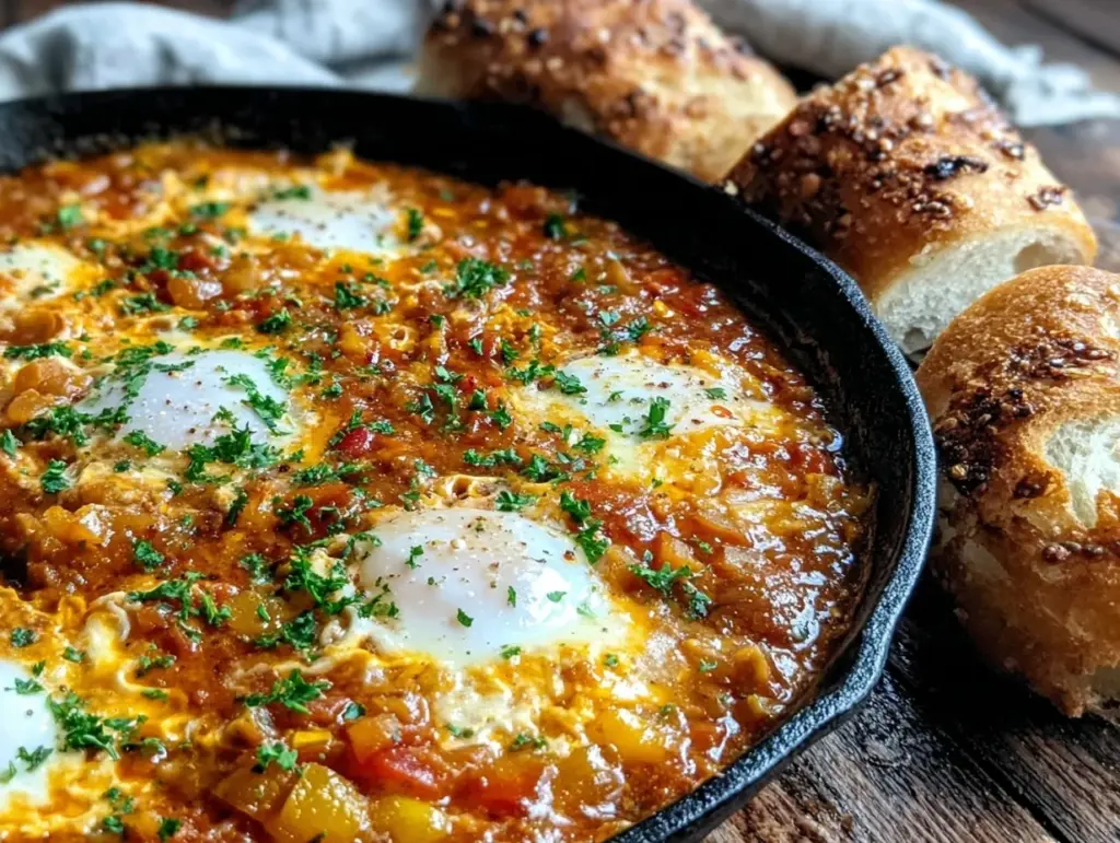 easy spicy shakshuka recipe - featured image