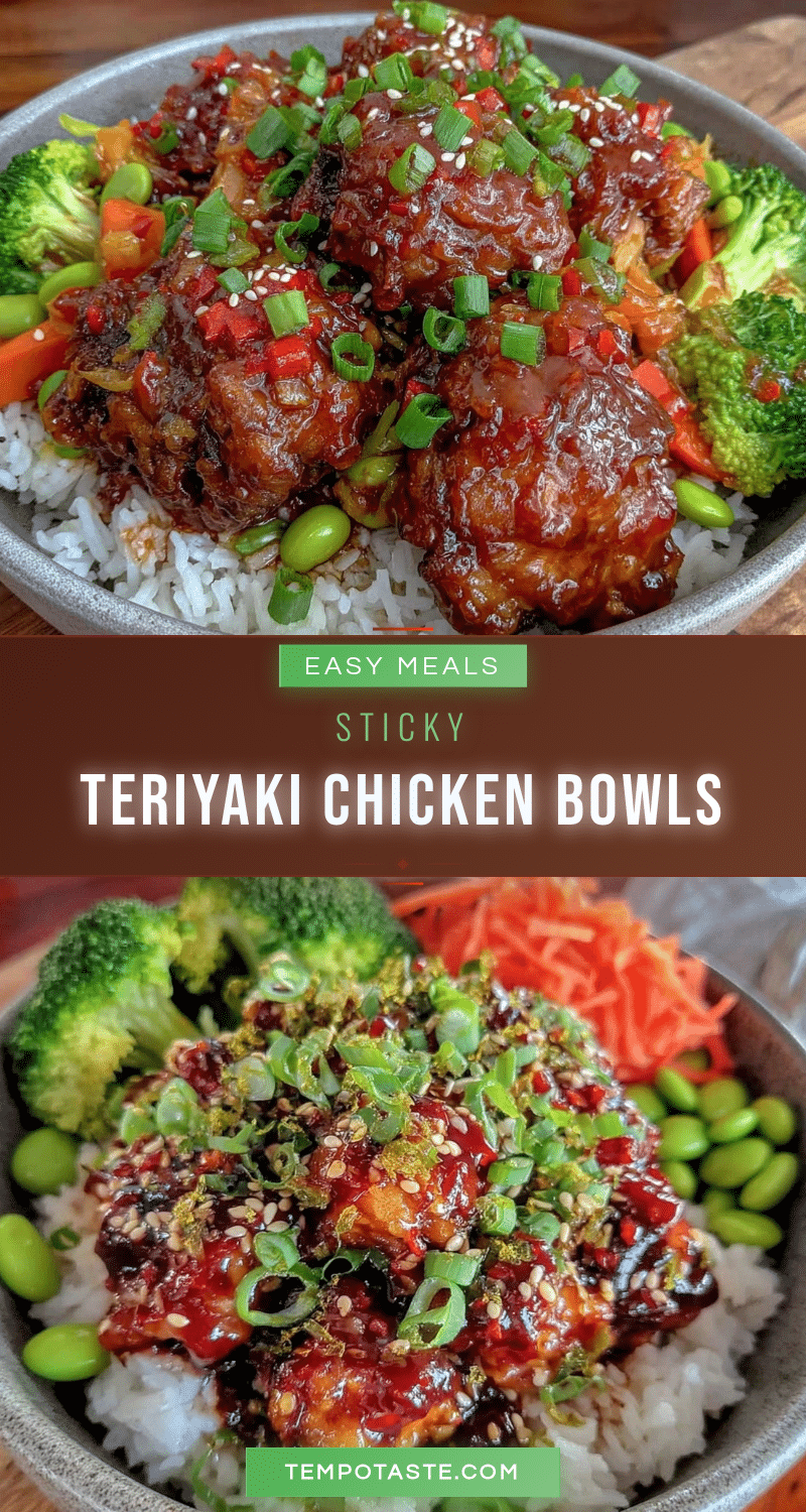easy teriyaki chicken rice bowls recipe