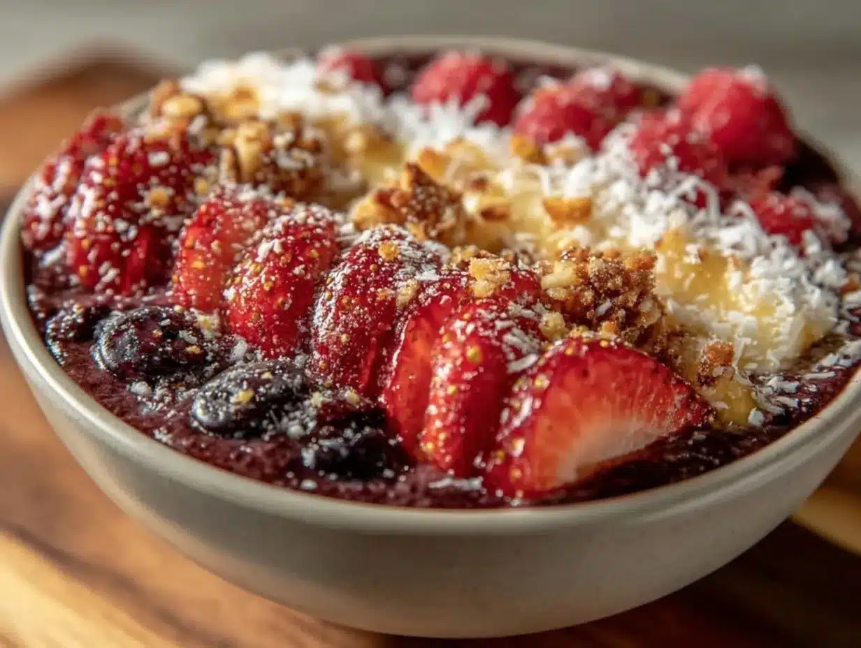 fresh acai bowl preparation steps