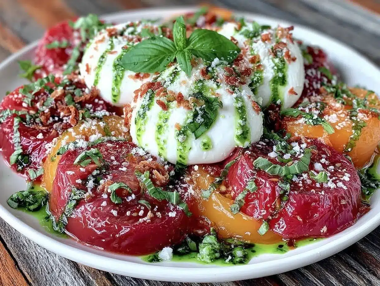 fresh burrata and heirloom tomato salad preparation steps