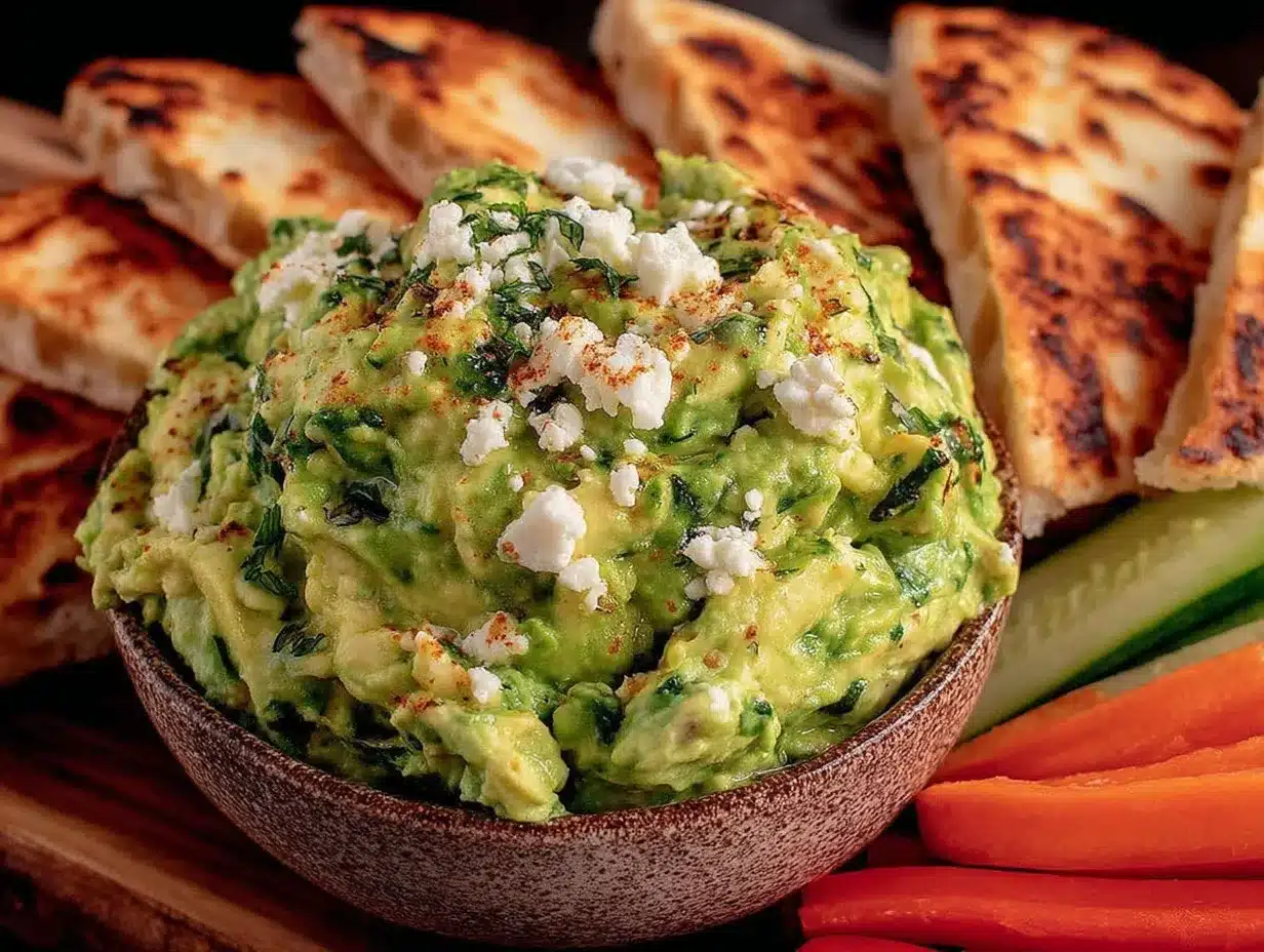 fresh green goddess avocado feta dip preparation steps
