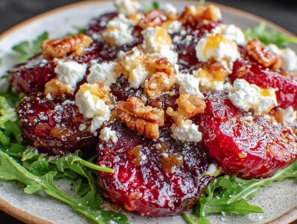fresh roasted beet and goat cheese salad - featured image