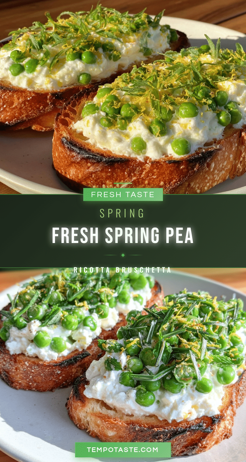 fresh spring pea and ricotta bruschetta recipe
