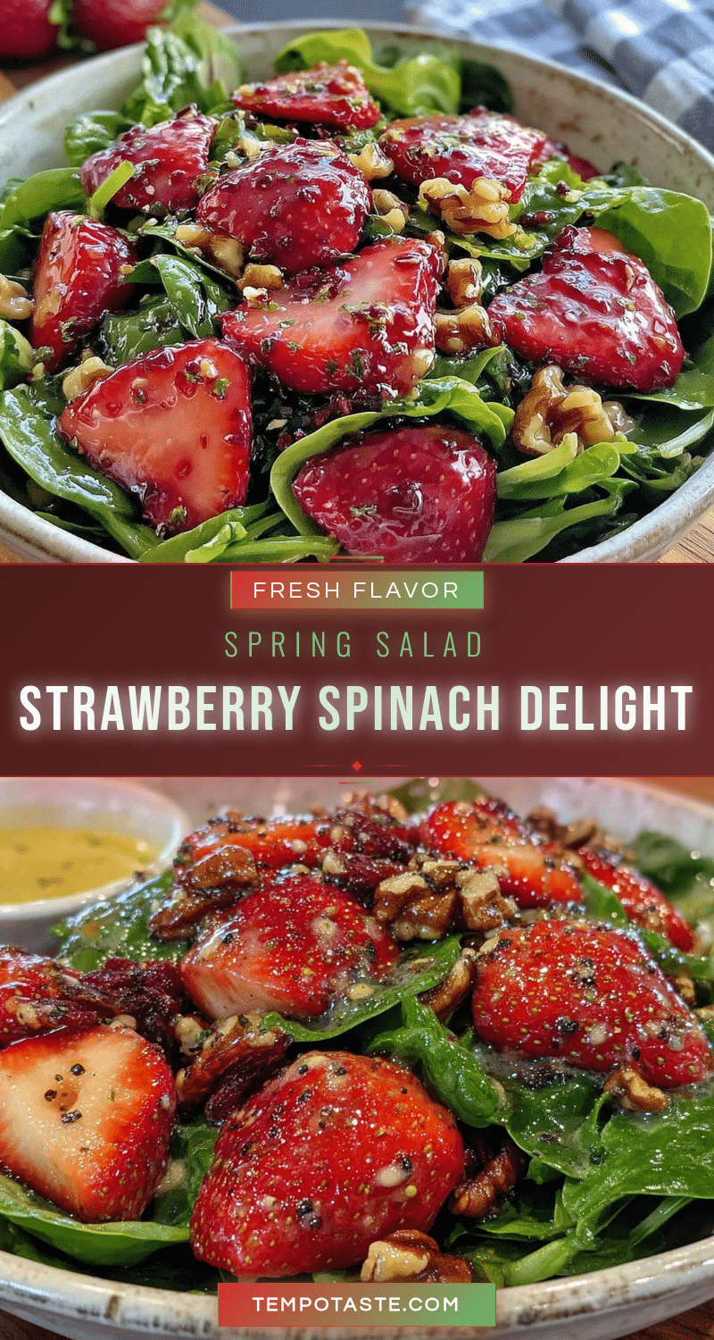 fresh spring strawberry spinach salad recipe