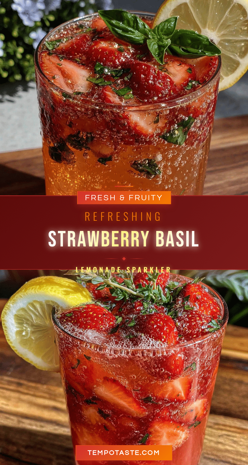 fresh strawberry basil lemonade sparkler recipe