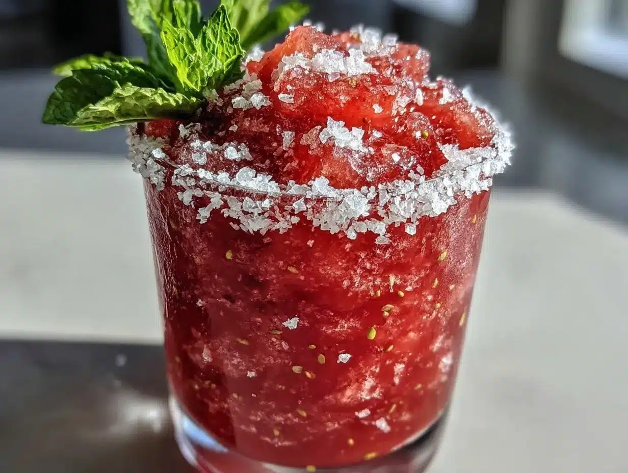 frozen strawberry lemon slushie preparation steps
