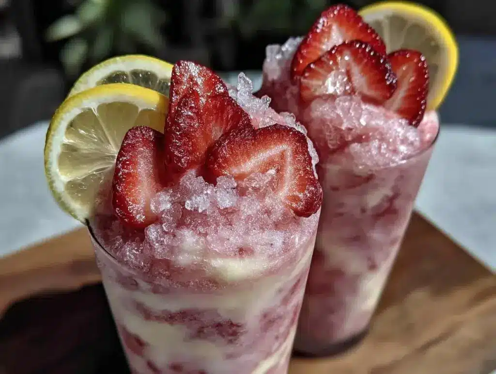 frozen strawberry lemonade slushie - featured image