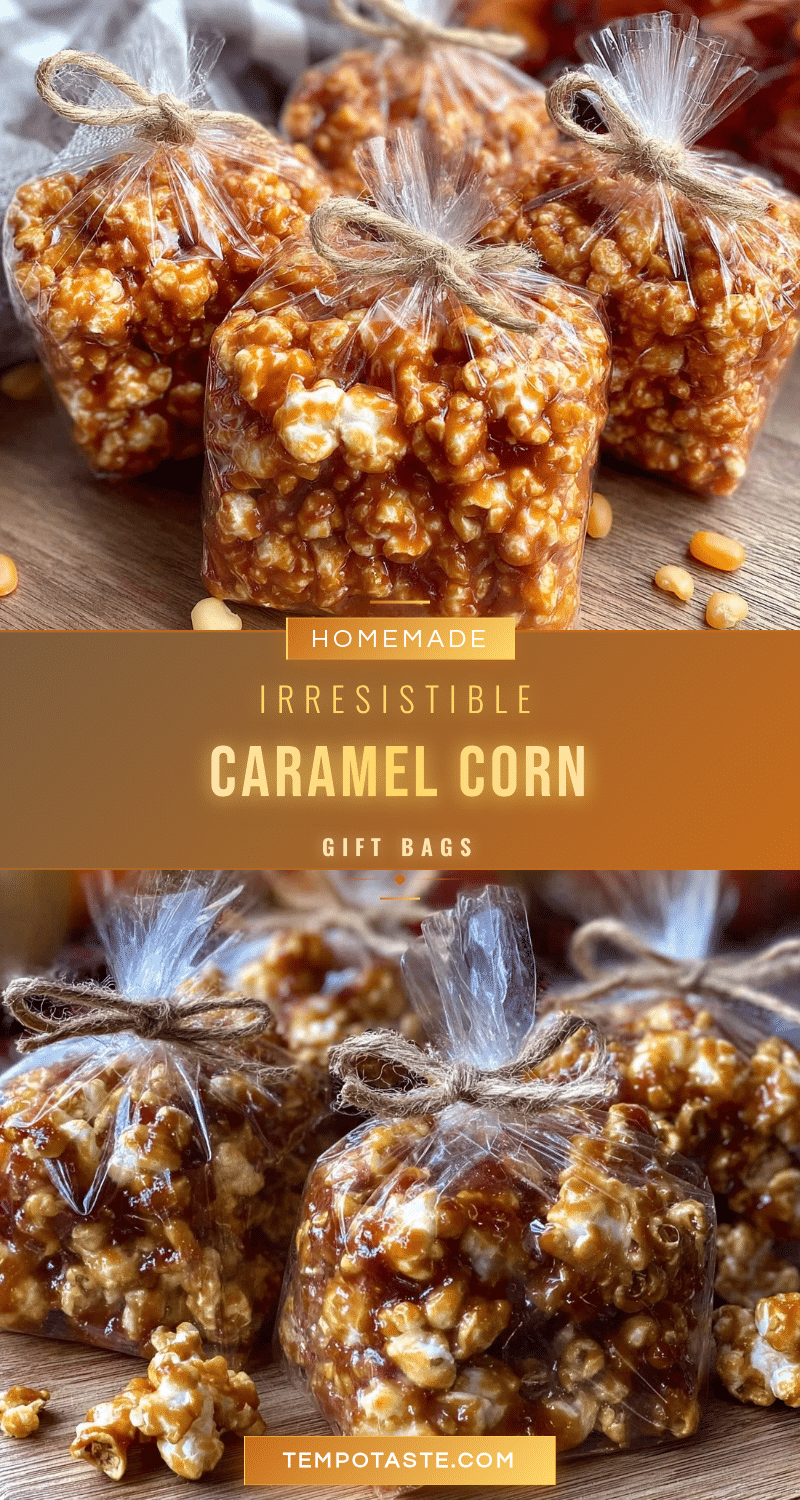 homemade caramel corn gift bags recipe