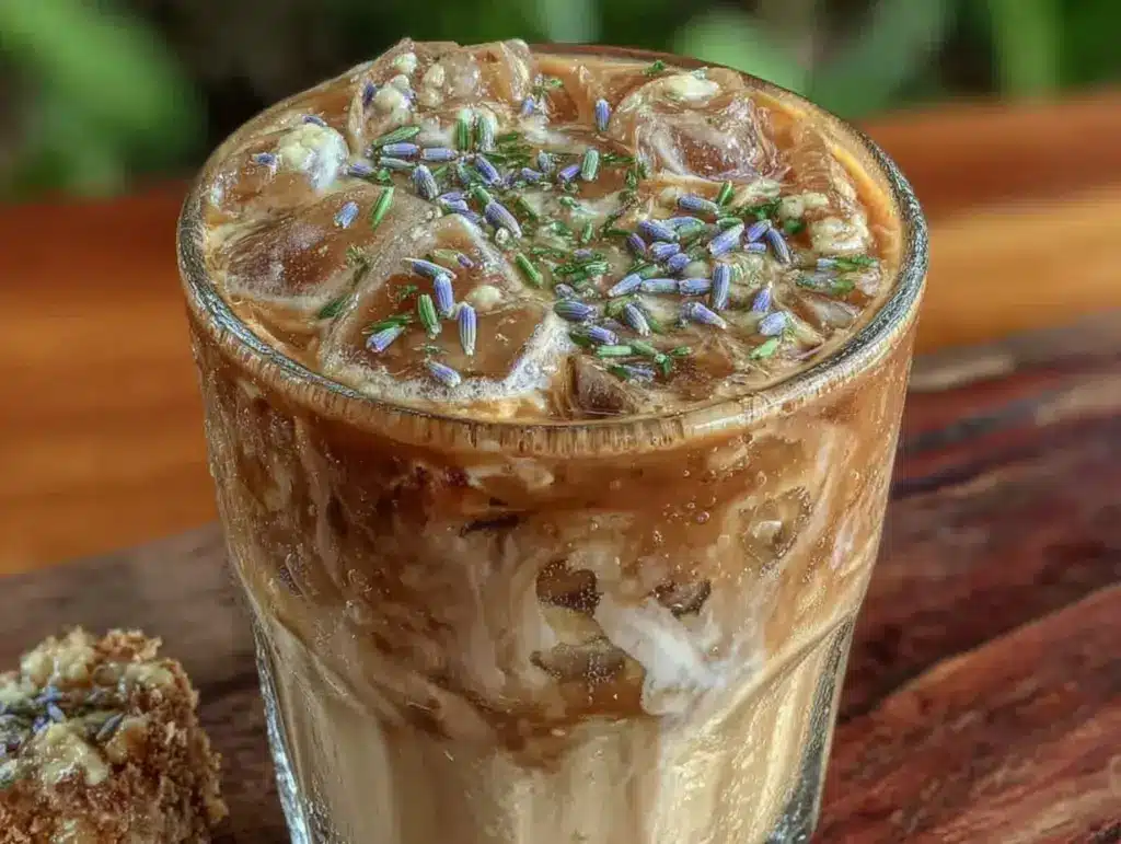 iced lavender honey latte - featured image