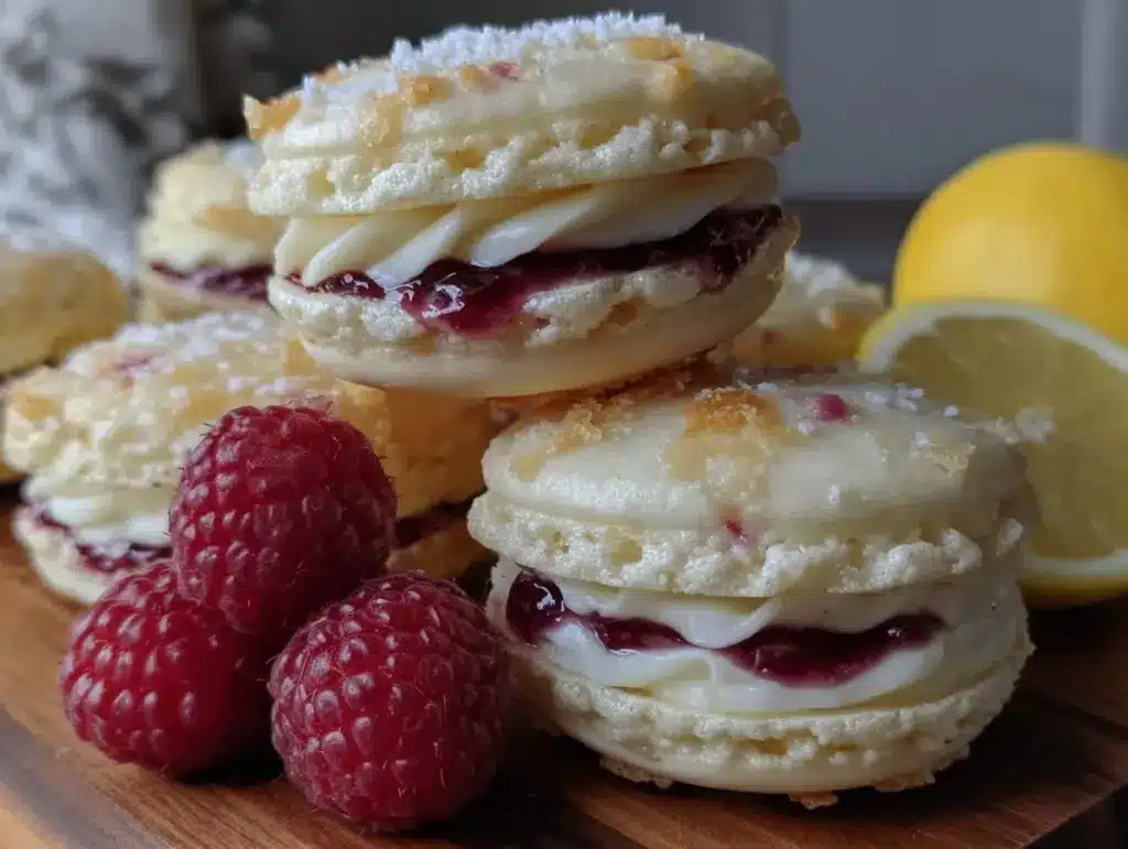 lemon raspberry macarons - featured image