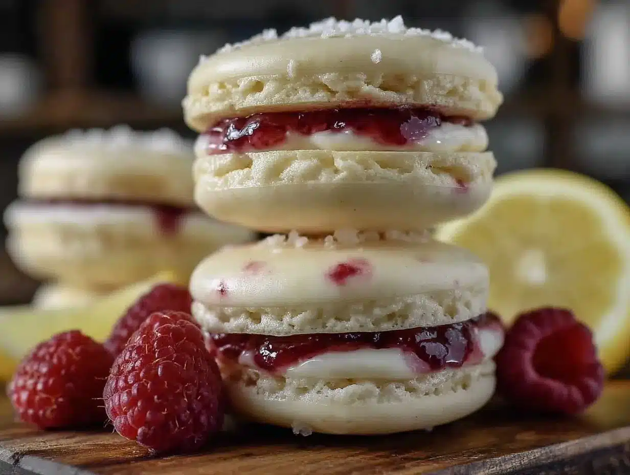 lemon raspberry macarons preparation steps