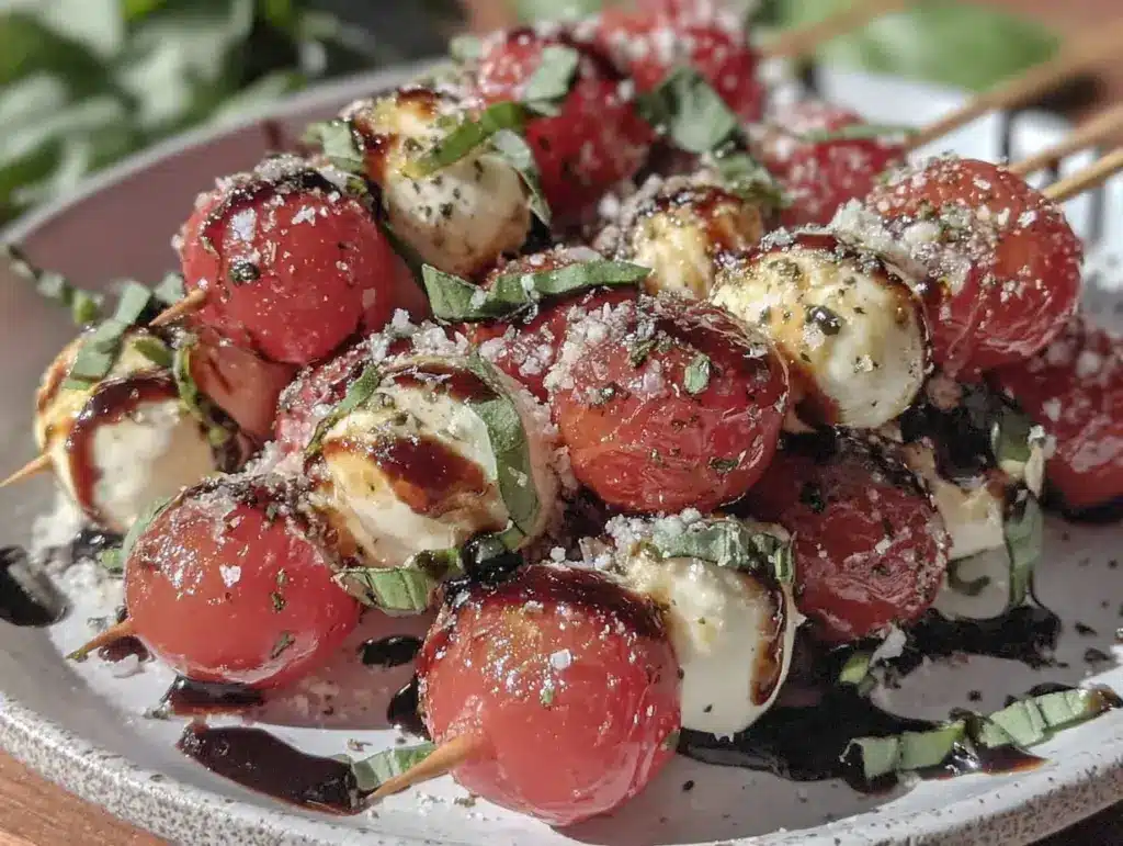 mini caprese skewers - featured image