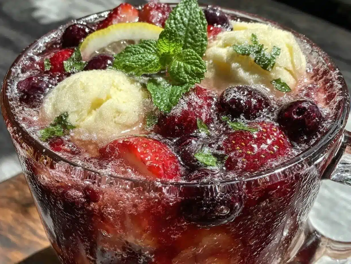 patriotic strawberry blueberry lemonade punch preparation steps