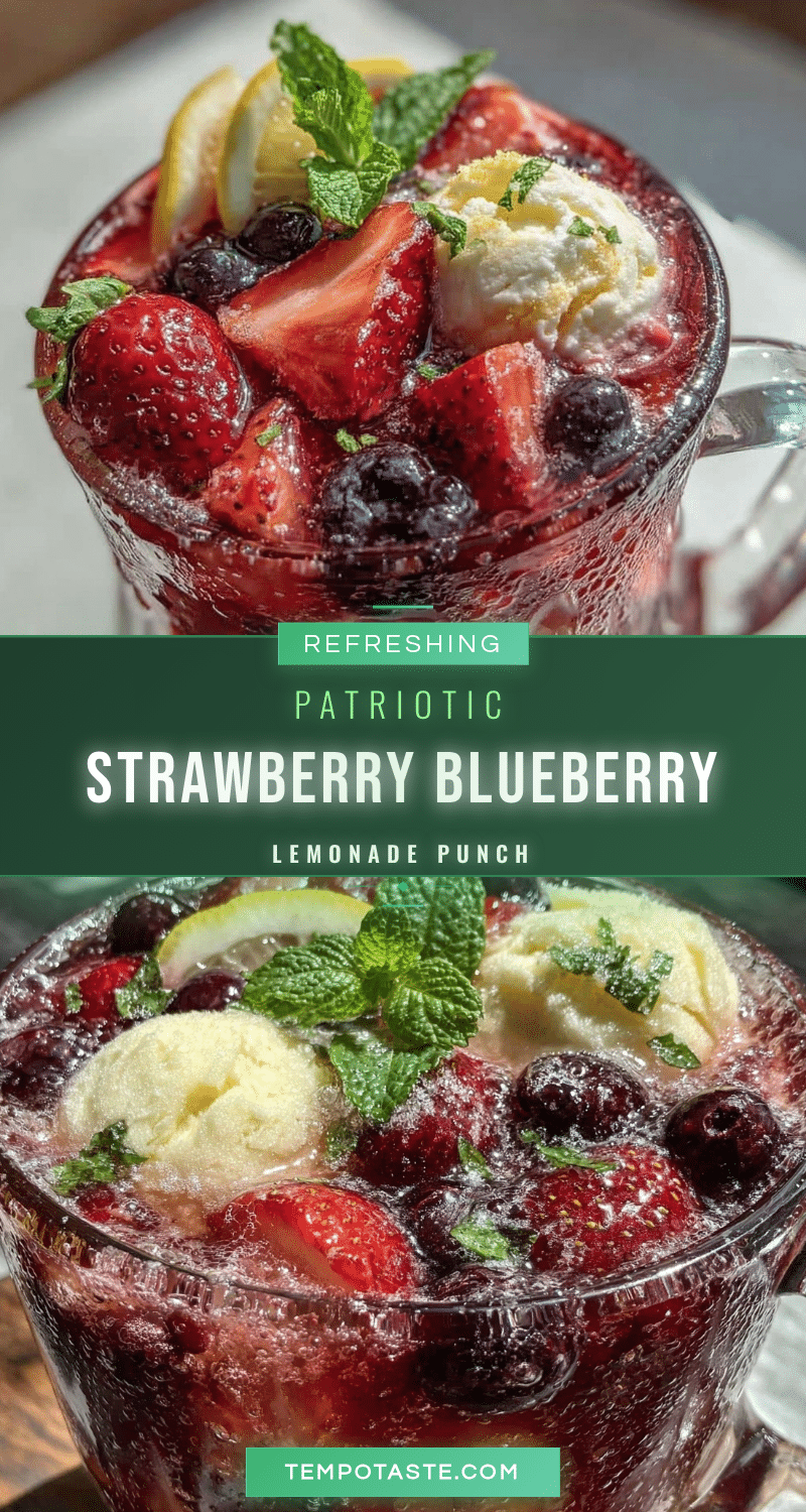 patriotic strawberry blueberry lemonade punch recipe