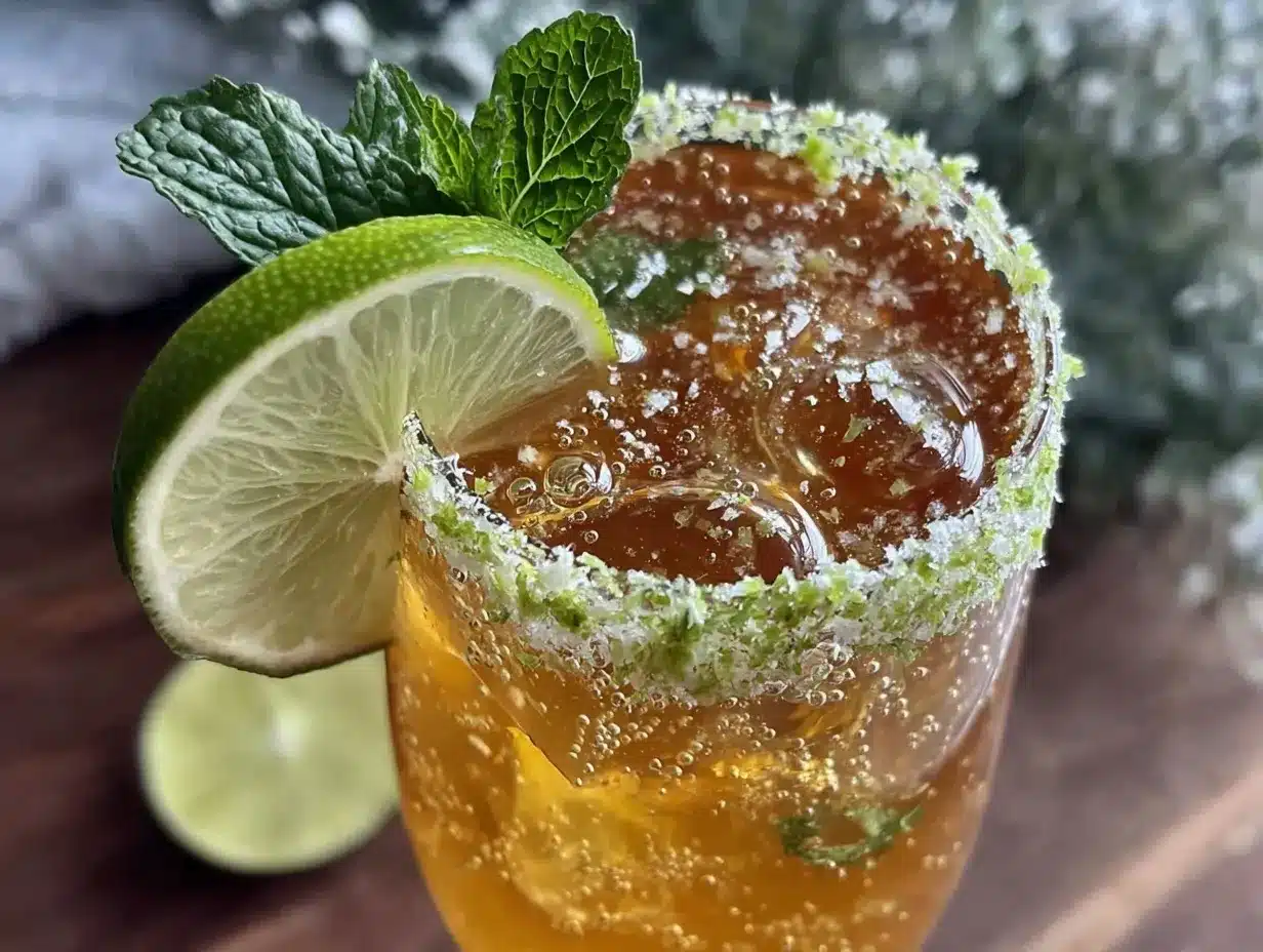 peach ginger sparkling mocktail preparation steps