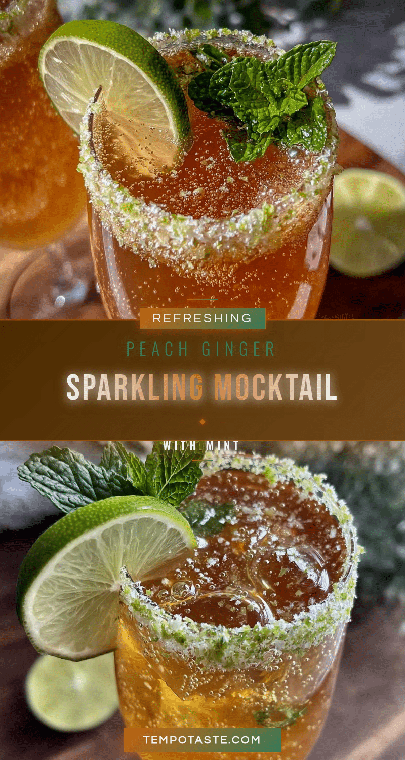 peach ginger sparkling mocktail recipe