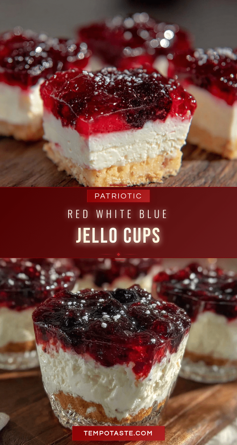red white and blue layered jello cream cheese dessert cups recipe