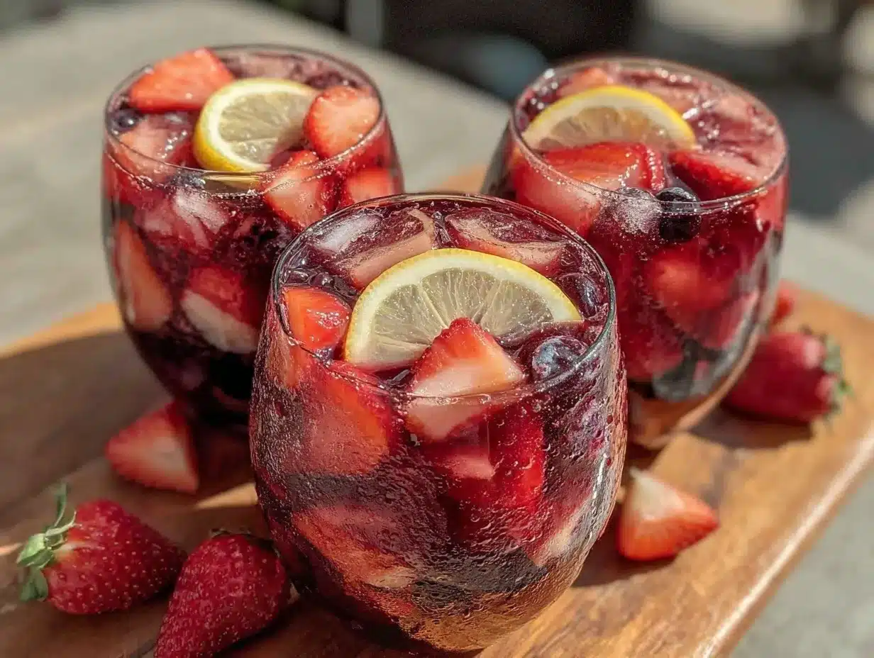 red white and blue sangria preparation steps