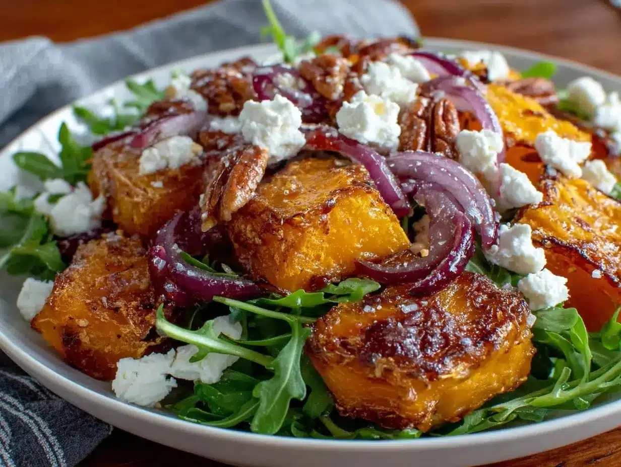 roasted butternut squash arugula salad preparation steps