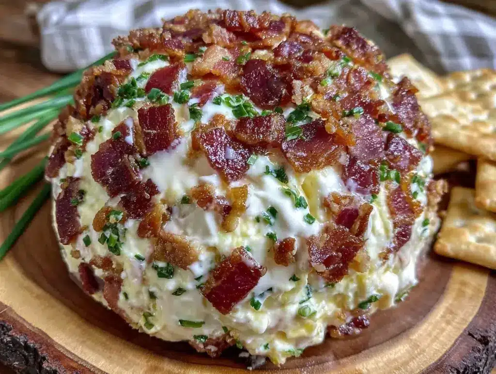 savory cheese ball with bacon and ranch - featured image