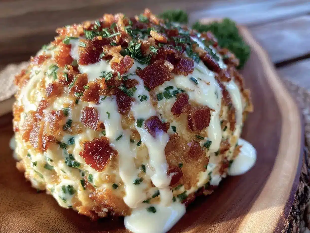 savory cheese ball with bacon and ranch preparation steps