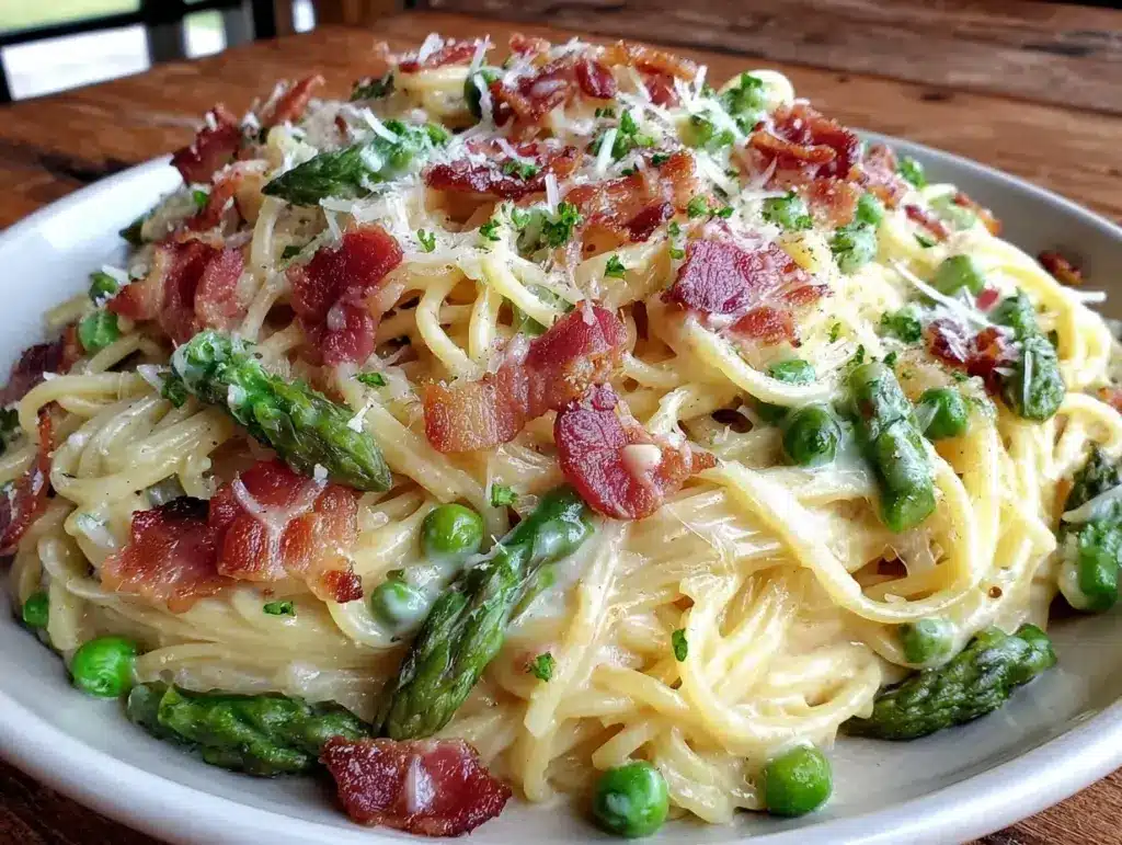 savory spring carbonara - featured image