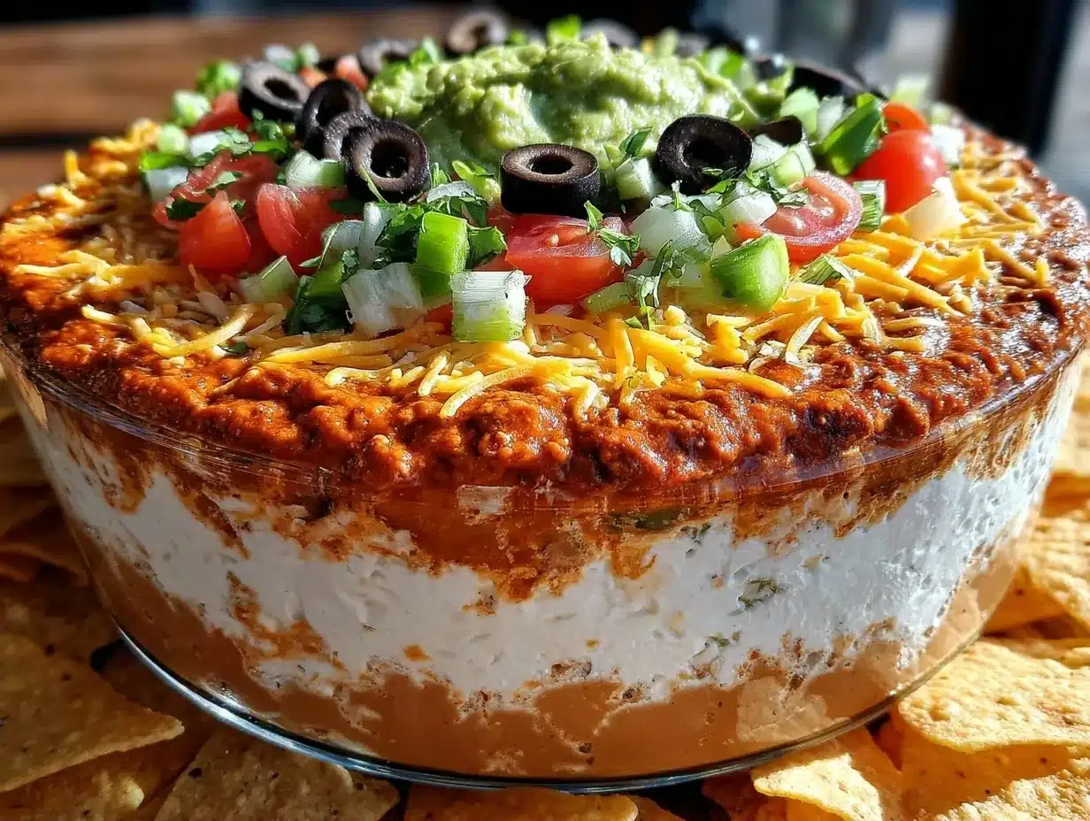 seven layer taco dip preparation steps
