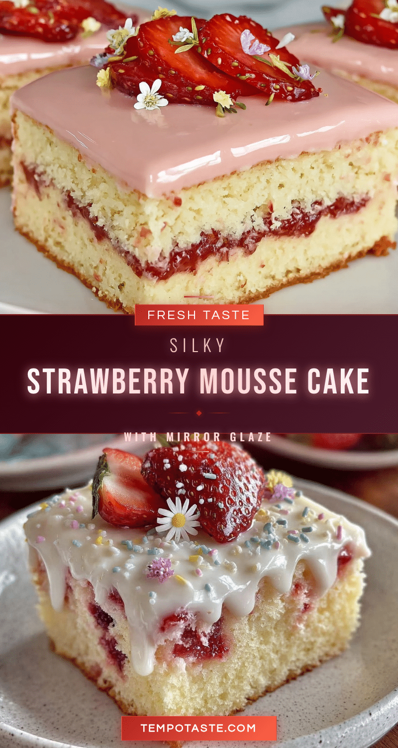 silky strawberry mousse cake recipe