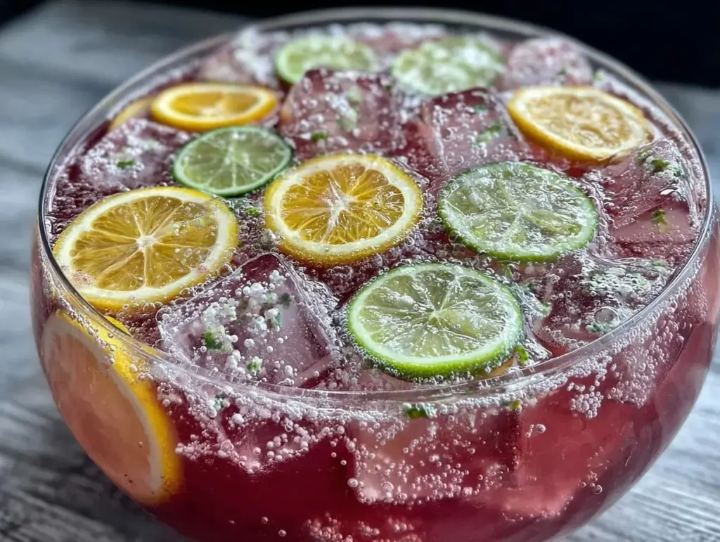 sparkling pink lemonade punch - featured image