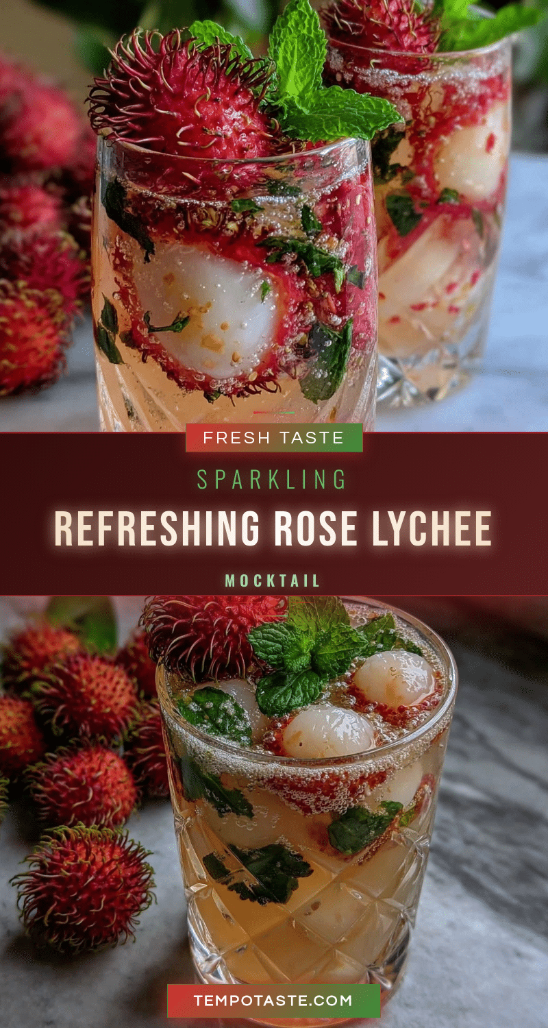 sparkling rose lychee mocktail recipe