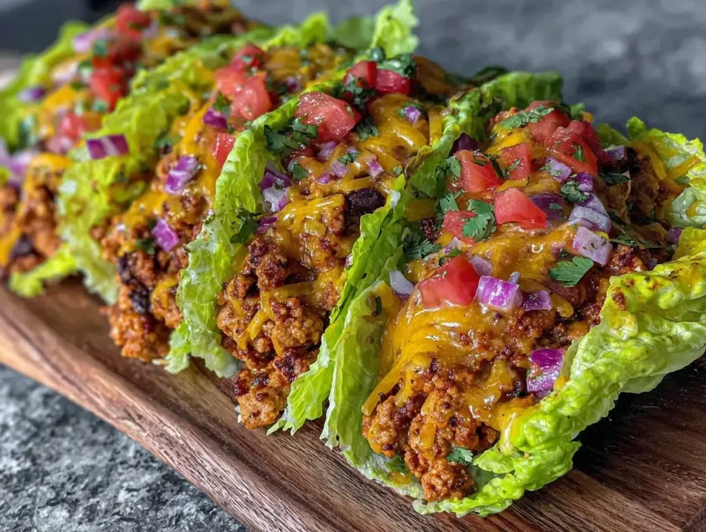 turkey taco lettuce wraps - featured image