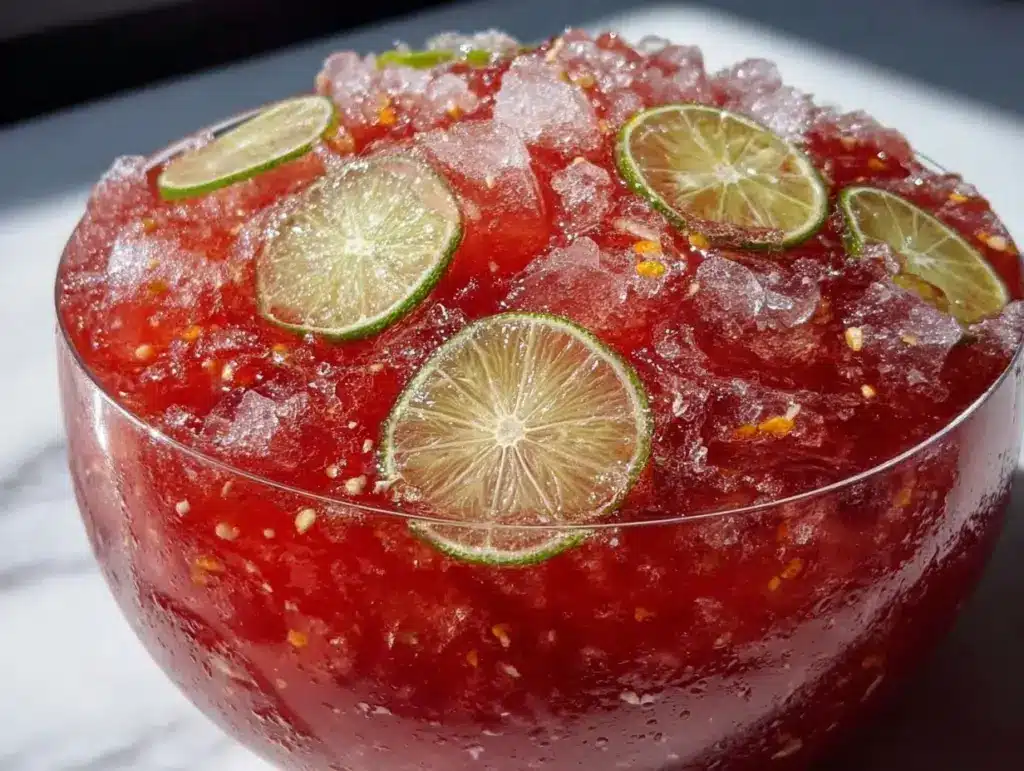 watermelon lemon slushie punch bowl - featured image