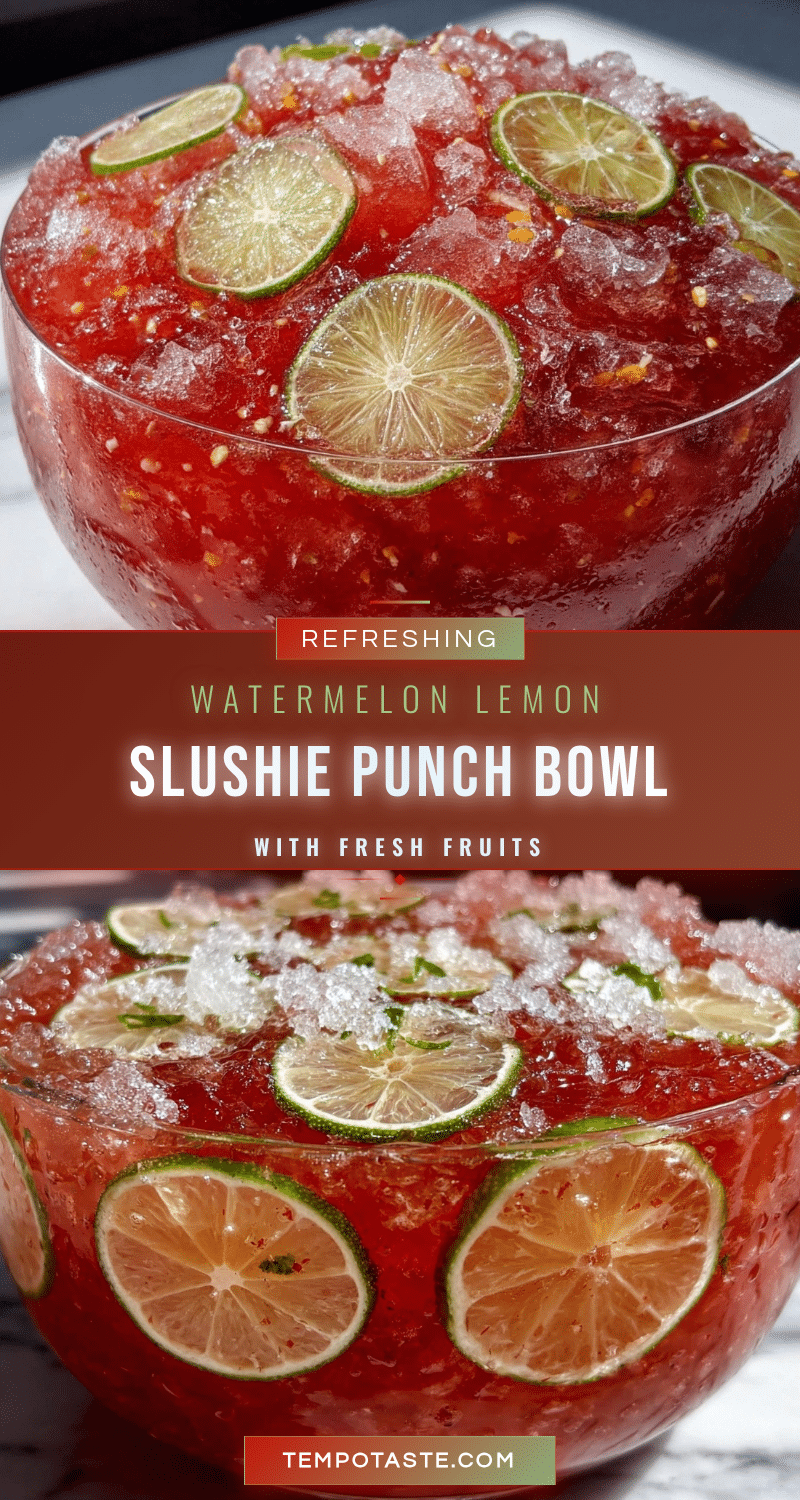 watermelon lemon slushie punch bowl recipe