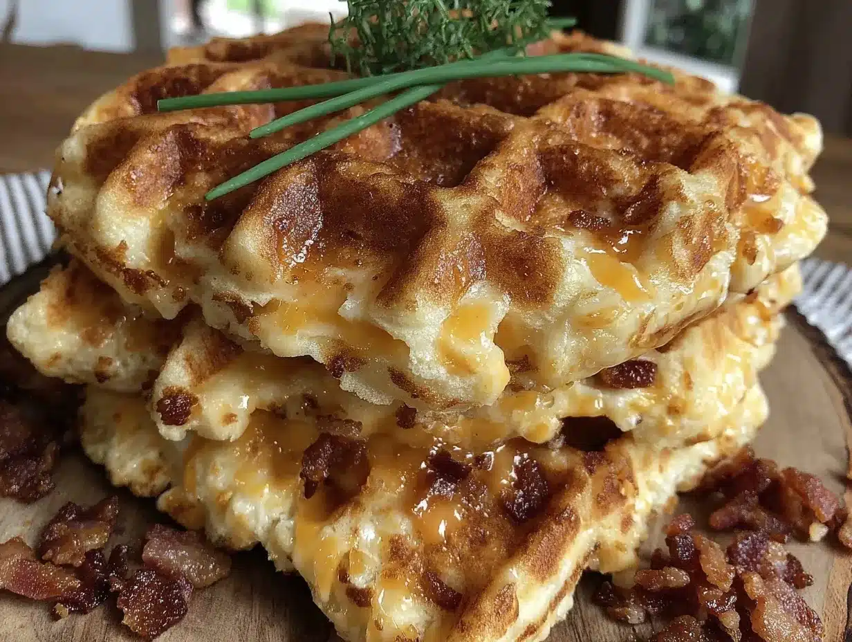 bacon cheddar waffles preparation steps