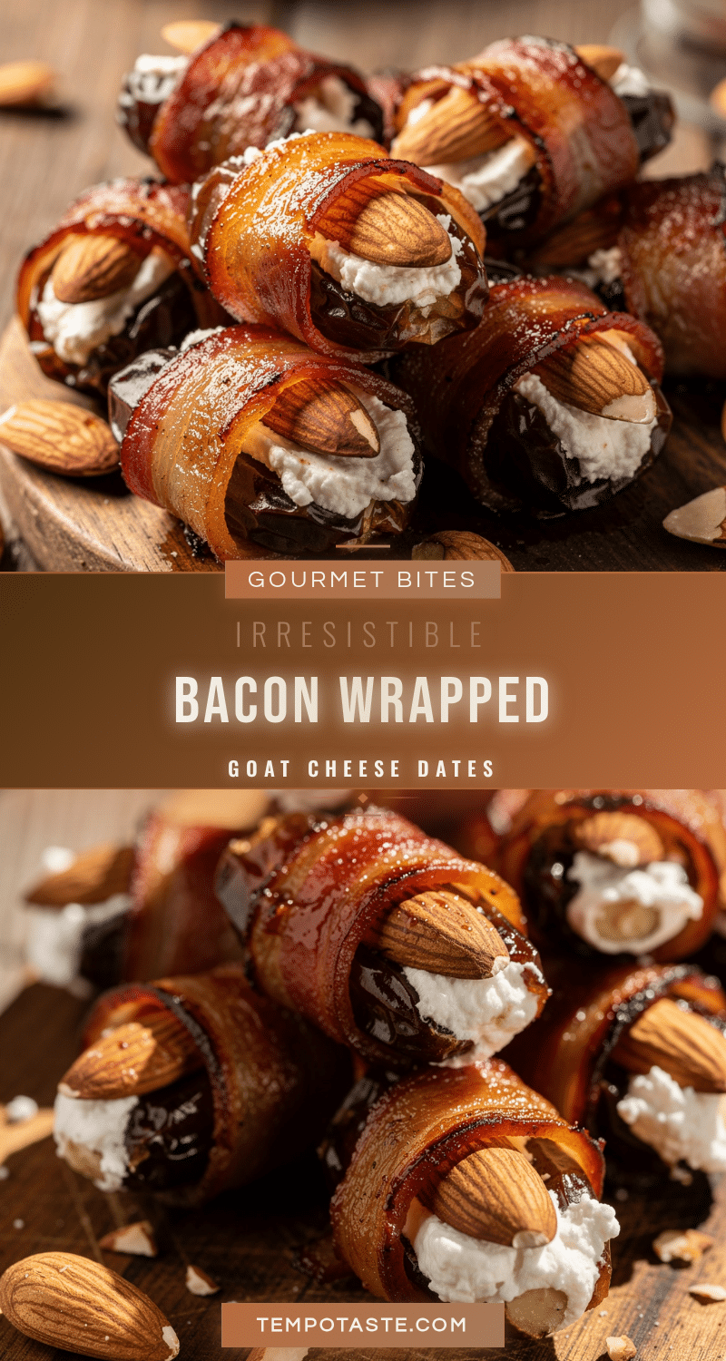 bacon wrapped dates stuffed with goat cheese and almonds recipe