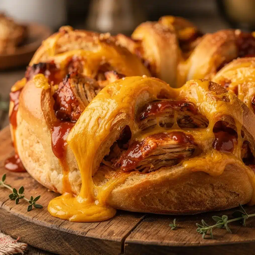 BBQ chicken pull-apart bread preparation steps