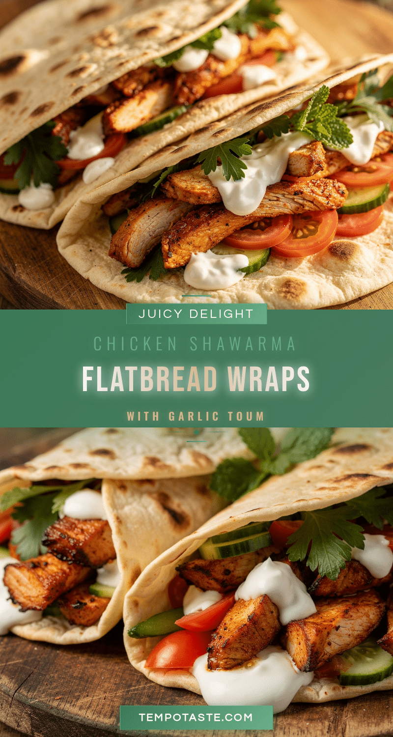 chicken shawarma flatbread wraps recipe