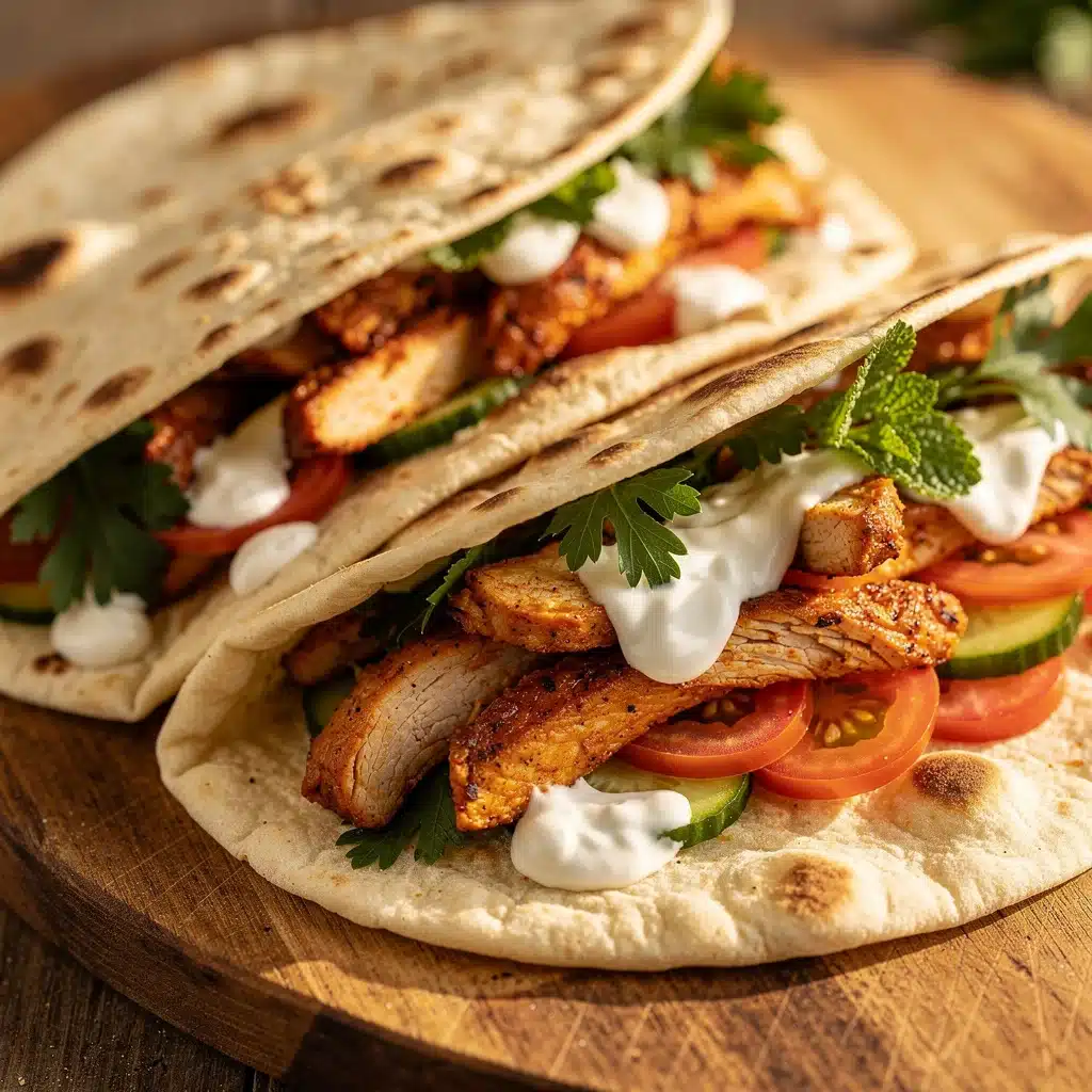 chicken shawarma flatbread wraps - featured image