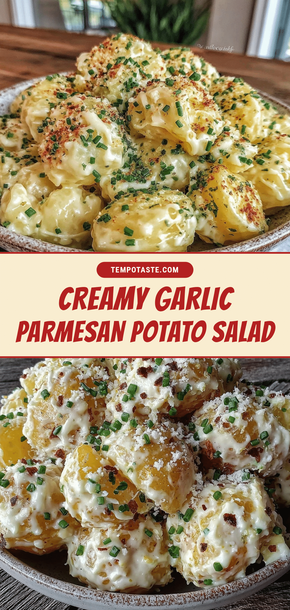 creamy garlic parmesan potato salad recipe