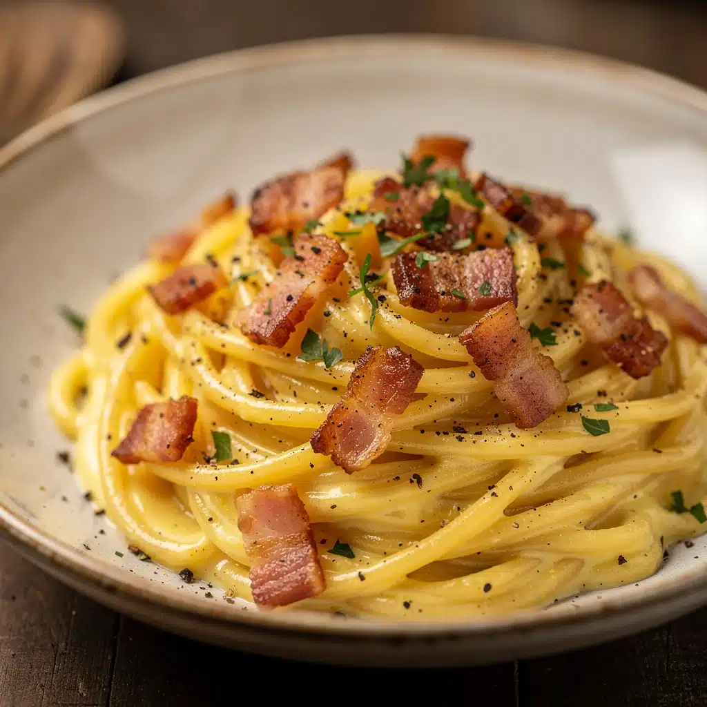 creamy homemade pasta carbonara - featured image