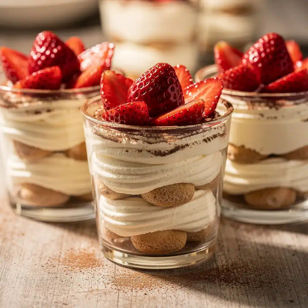 creamy individual strawberry tiramisu cups preparation steps