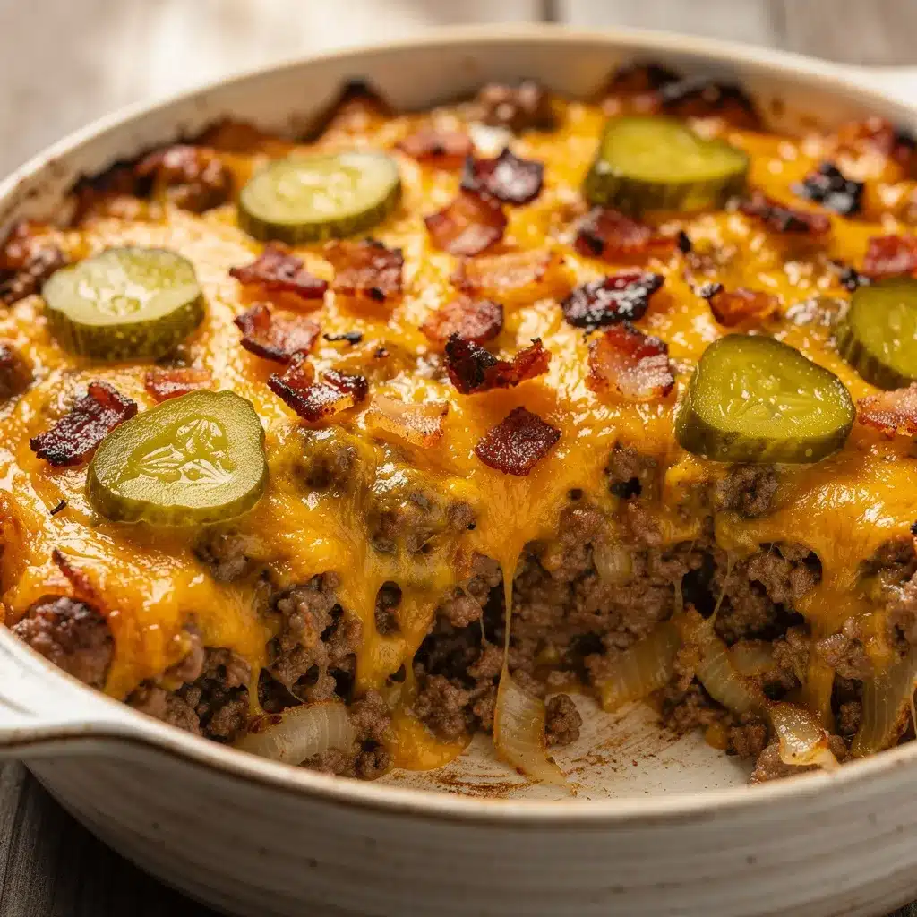 creamy keto bacon cheeseburger casserole preparation steps