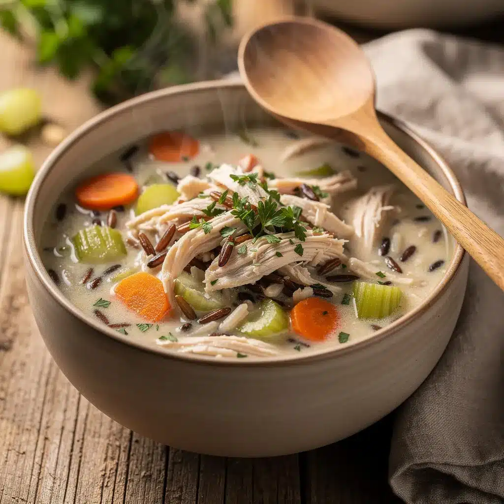 creamy one-pot chicken and wild rice soup preparation steps