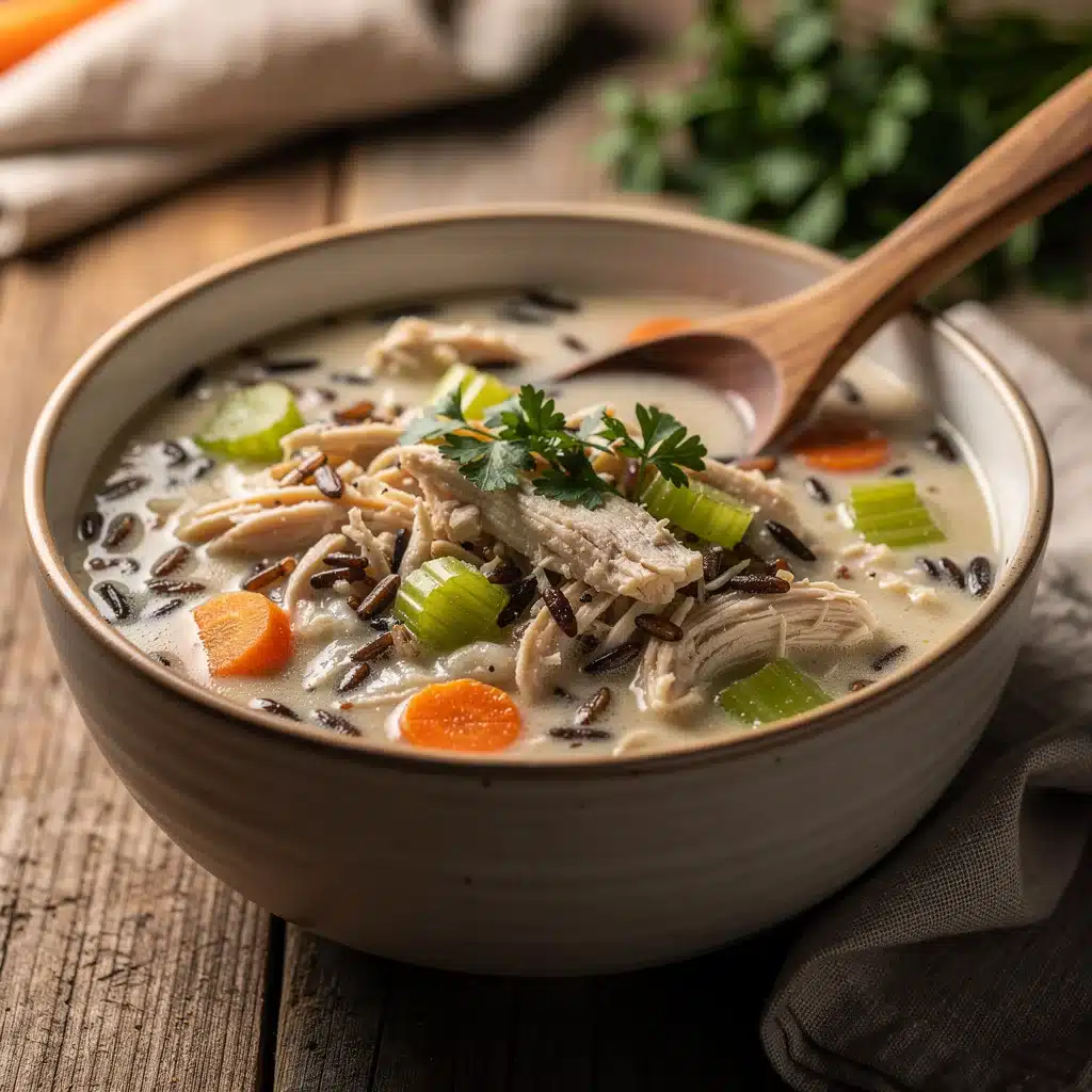 creamy one-pot chicken and wild rice soup - featured image
